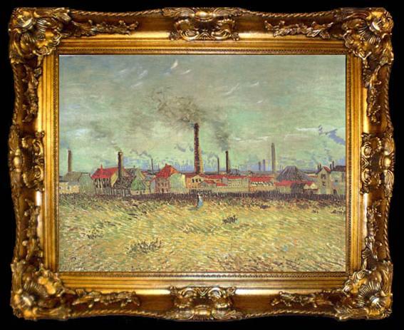 framed  Vincent Van Gogh Factories at Asnieres Seen from the Quai de Clichy (nn04), ta009-2